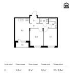 Планировка 2-комнатной квартиры, 51,1 м2