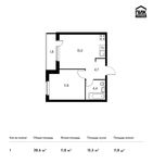 Планировка 1-комнатной квартиры, 38,3 м2