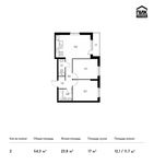 Планировка 2-комнатной квартиры, 54,3 м2