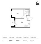 Планировка 1-комнатной квартиры, 37,8 м2
