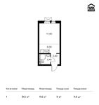 Планировка квартиры студии, 21,5 м2