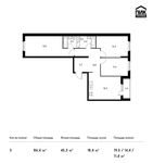 Планировка 3-комнатной квартиры, 86,4 м2