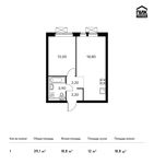 Планировка 1-комнатной квартиры, 39,1 м2