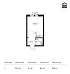 Планировка квартиры студии, 23,5 м2