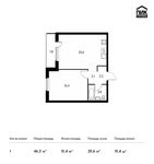 Планировка 1-комнатной квартиры, 46,3 м2