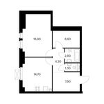 Планировка 1-комнатной квартиры, 54,9 м2