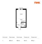 Планировка квартиры студии, 23,5 м2