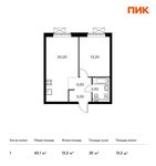 Планировка 1-комнатной квартиры, 43,1 м2