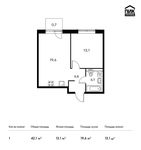 Планировка 1-комнатной квартиры, 42,1 м2