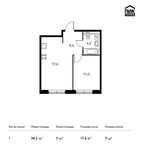 Планировка 1-комнатной квартиры, 38,2 м2