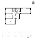 Планировка 3-комнатной квартиры, 86 м2