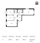Планировка 3-комнатной квартиры, 86,7 м2