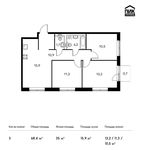 Планировка 3-комнатной квартиры, 67,7 м2