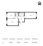 Планировка 2-комнатной квартиры, 68,7 м2