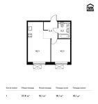 Планировка 1-комнатной квартиры, 37,5 м2