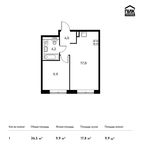 Планировка 1-комнатной квартиры, 36,5 м2