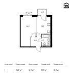 Планировка 1-комнатной квартиры, 36,3 м2