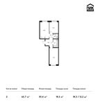 Планировка 2-комнатной квартиры, 65,7 м2