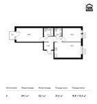 Планировка 2-комнатной квартиры, 69,1 м2