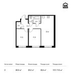 Планировка 2-комнатной квартиры, 60,4 м2