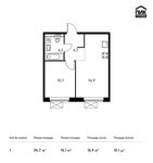 Планировка 1-комнатной квартиры, 35,7 м2