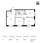 Планировка 3-комнатной квартиры, 68,4 м2