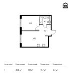 Планировка 1-комнатной квартиры, 40,2 м2