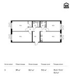 Планировка 3-комнатной квартиры, 89 м2