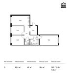 Планировка 3-комнатной квартиры, 85,8 м2