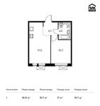 Планировка 1-комнатной квартиры, 35,8 м2