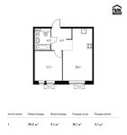 Планировка 1-комнатной квартиры, 39,3 м2