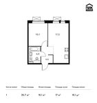 Планировка 1-комнатной квартиры, 35,7 м2