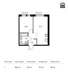 Планировка 1-комнатной квартиры, 36,2 м2