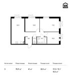 Планировка 3-комнатной квартиры, 78,9 м2