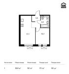 Планировка 1-комнатной квартиры, 35,8 м2
