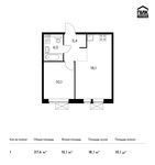 Планировка 1-комнатной квартиры, 37,6 м2