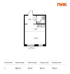 Планировка квартиры студии, 25,4 м2