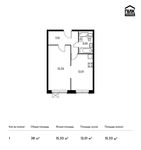 Планировка 1-комнатной квартиры, 38 м2