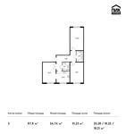 Планировка 3-комнатной квартиры, 87,8 м2