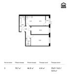 Планировка 3-комнатной квартиры, 70,7 м2