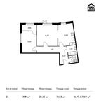 Планировка 2-комнатной квартиры, 58,8 м2