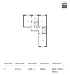 Планировка 3-комнатной квартиры, 87,4 м2