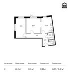 Планировка 2-комнатной квартиры, 60,3 м2