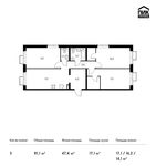 Планировка 3-комнатной квартиры, 81,1 м2