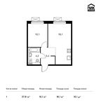 Планировка 1-комнатной квартиры, 37,8 м2