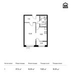 Планировка 1-комнатной квартиры, 37,5 м2
