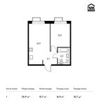 Планировка 1-комнатной квартиры, 35,9 м2