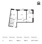 Планировка 2-комнатной квартиры, 59,1 м2
