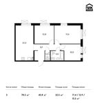 Планировка 3-комнатной квартиры, 78,5 м2