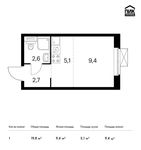 Планировка квартиры студии, 19,8 м2
